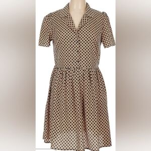 Tan and Black Geometric Dress